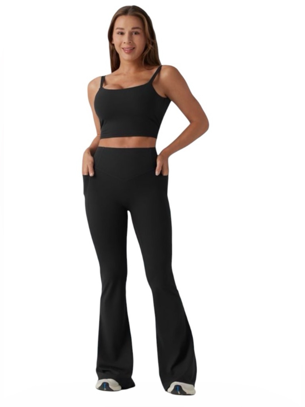 HALARA Black High-Rise Flare Leggings XL Tall Pockets